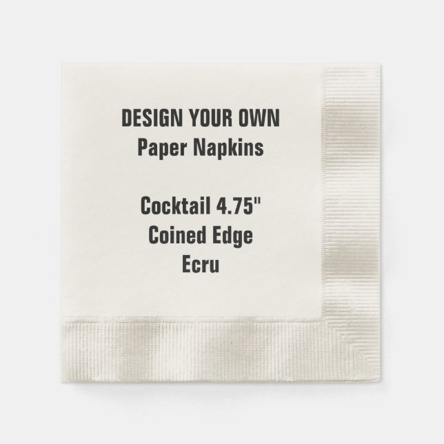 Entwerfen Sie Ihr eigenes ECRU Cocktailpapier Napk Serviette (Vorderseite)