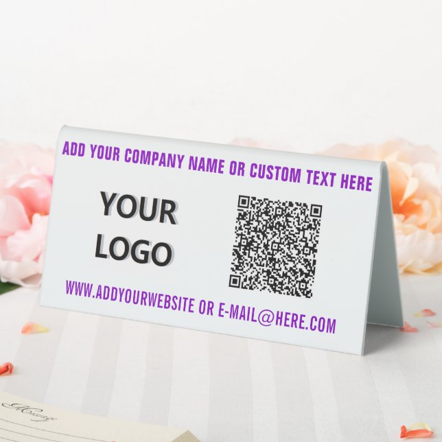 Entwerfen Sie Ihr eigenes Logo-Text-QR-Code-Tischf Tischaufsteller (In Situ (Hochzeit))
