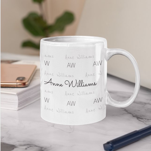 Entwerfen Sie Ihr eigenes Namensmuster sauber und  Kaffeetasse (custom script name)