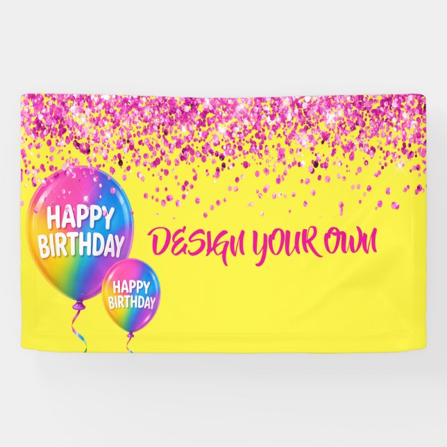 Entwerfen Sie Ihr eigenes Regenbogen-Glitter Banner (Horizontal)