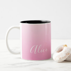 Entwerfen Sie Ihr eigenes rosa OMbre und Ihren Zweifarbige Tasse