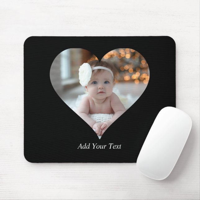 Entwerfen Sie Ihr eigenes Single Herz gestalten Fo Mousepad (Mit Mouse)