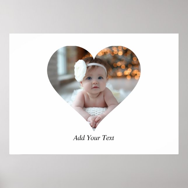 Entwerfen Sie Ihr eigenes Single Herz gestalten Fo Poster (Vorne)