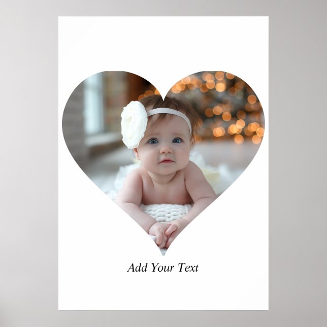 Entwerfen Sie Ihr eigenes Single Herz gestalten Fo Poster (Vorne)