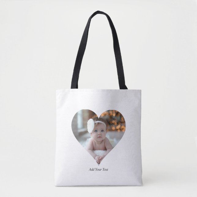 Entwerfen Sie Ihr eigenes Single Herz gestalten Fo Tasche (Vorderseite)
