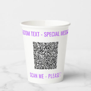 Entwerfen Sie Ihr QR-Code- und Text-Papierbecher-B Pappbecher