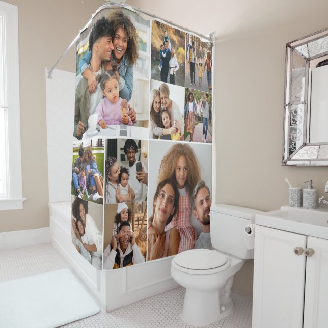 Entwerfen Sie Ihre eigene 10 FotoCollage Duschvorhang (Beispiel)