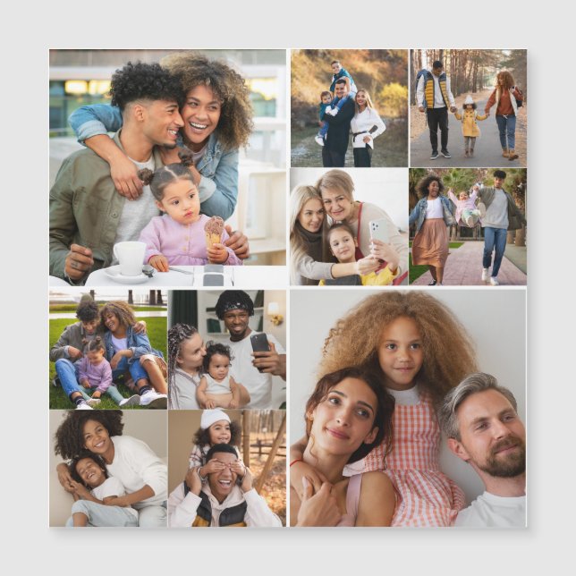 Entwerfen Sie Ihre eigene 10 FotoCollage Magnetkarte (Vorderseite)