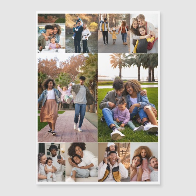 Entwerfen Sie Ihre eigene 10 FotoCollage Magnetkarte (Vorderseite)
