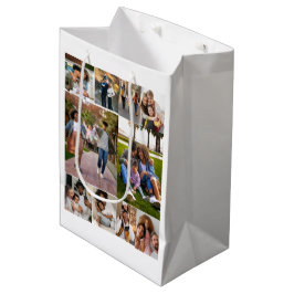 Entwerfen Sie Ihre eigene 10 FotoCollage Mittlere Geschenktüte