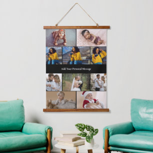 Entwerfen Sie Ihre eigene 10 FotoCollage Wandteppich Mit Holzrahmen