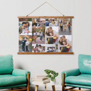 Entwerfen Sie Ihre eigene 10 FotoCollage Wandteppich Mit Holzrahmen