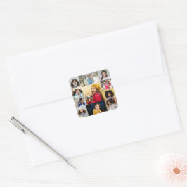 Entwerfen Sie Ihre eigene 11 FotoCollage Quadratischer Aufkleber