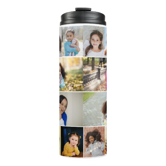 Entwerfen Sie Ihre eigene 12 FotoCollage Thermosbecher (Vorderseite)