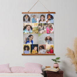Entwerfen Sie Ihre eigene 12 FotoCollage Wandteppich Mit Holzrahmen