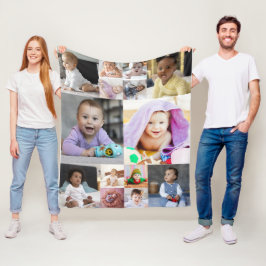 Entwerfen Sie Ihre eigene 14 FotoCollage Fleecedecke