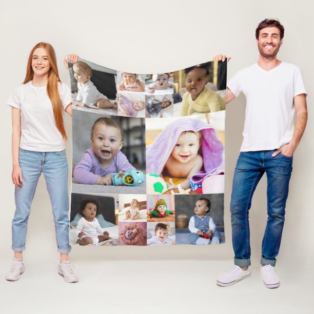 Entwerfen Sie Ihre eigene 14 FotoCollage Fleecedecke (Beispiel)