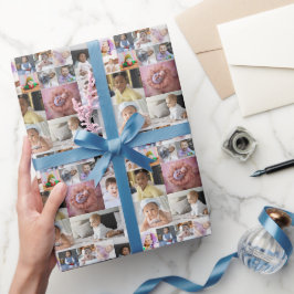 Entwerfen Sie Ihre eigene 14 FotoCollage Geschenkpapier