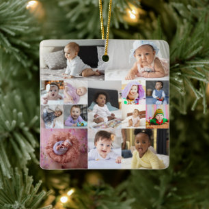 Entwerfen Sie Ihre eigene 14 FotoCollage Keramikornament