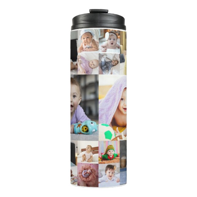 Entwerfen Sie Ihre eigene 14 FotoCollage Thermosbecher (Vorderseite)