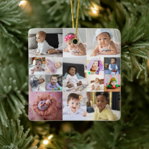 Entwerfen Sie Ihre eigene 15 FotoCollage Keramikornament