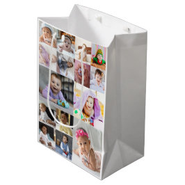 Entwerfen Sie Ihre eigene 15 FotoCollage Mittlere Geschenktüte