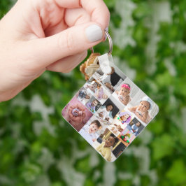 Entwerfen Sie Ihre eigene 15 FotoCollage Schlüsselanhänger