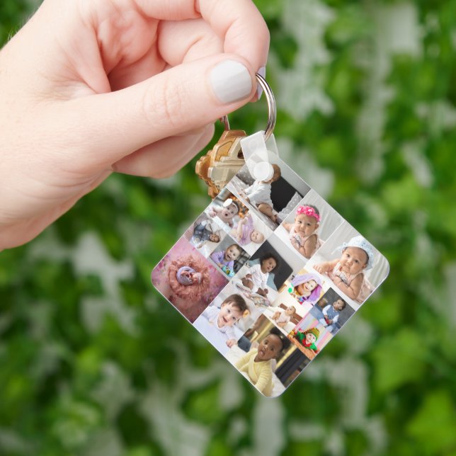 Entwerfen Sie Ihre eigene 15 FotoCollage Schlüsselanhänger (Hand)