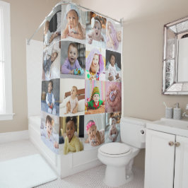 Entwerfen Sie Ihre eigene 16 FotoCollage Duschvorhang