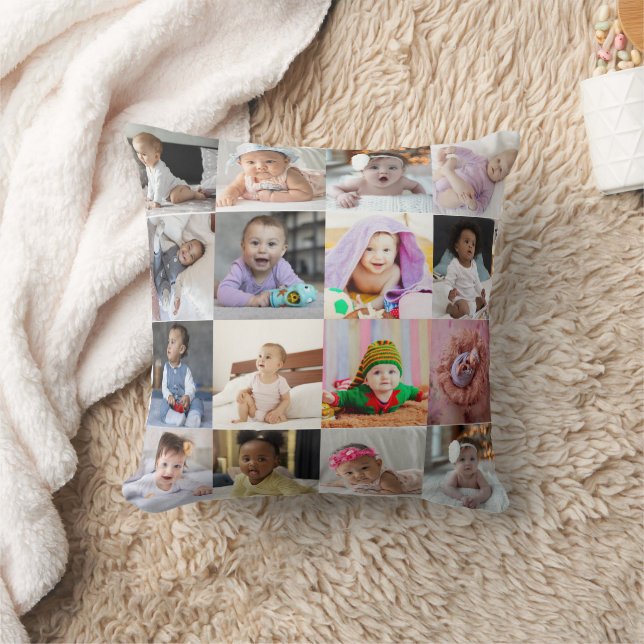 Entwerfen Sie Ihre eigene 16 FotoCollage Kissen (Decke)