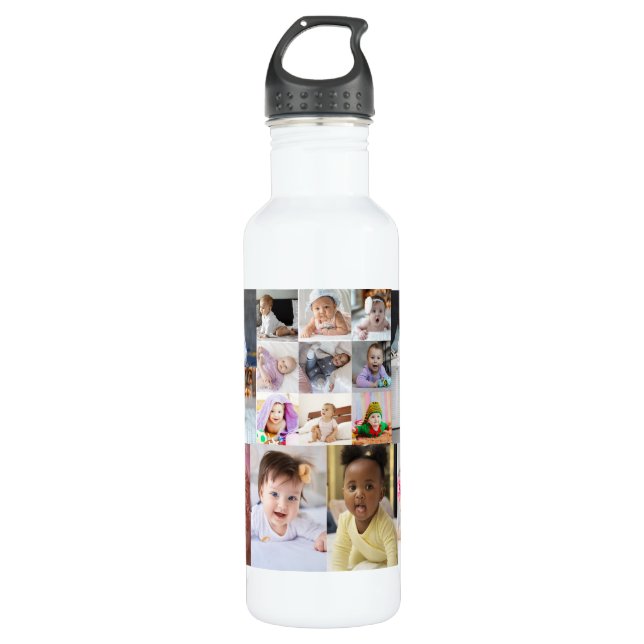 Entwerfen Sie Ihre eigene 17 FotoCollage Edelstahlflasche (Vorderseite)