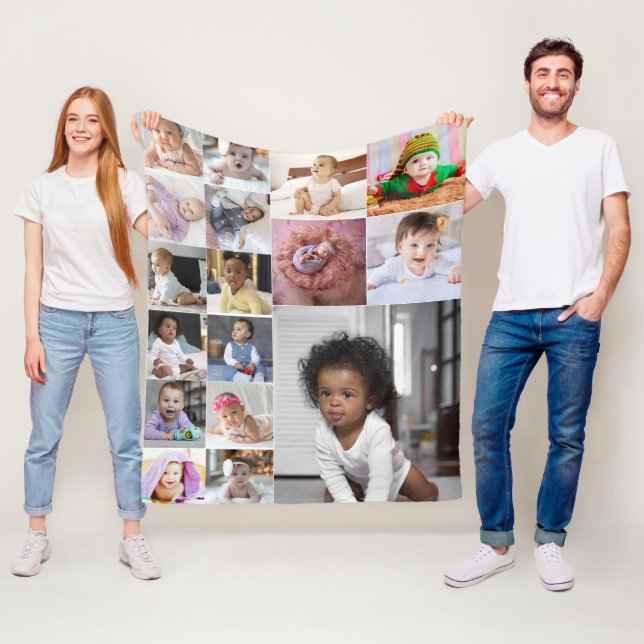 Entwerfen Sie Ihre eigene 17 FotoCollage Fleecedecke (Beispiel)