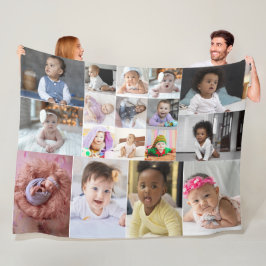Entwerfen Sie Ihre eigene 17 FotoCollage Fleecedecke