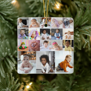 Entwerfen Sie Ihre eigene 18 FotoCollage Keramikornament