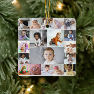 Entwerfen Sie Ihre eigene 19 FotoCollage Keramikornament