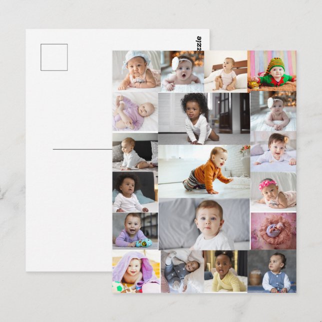 Entwerfen Sie Ihre eigene 19 FotoCollage Postkarte (Vorne/Hinten)