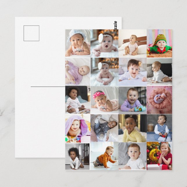 Entwerfen Sie Ihre eigene 20 FotoCollage Postkarte (Vorne/Hinten)