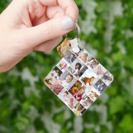 Entwerfen Sie Ihre eigene 20 FotoCollage Schlüsselanhänger