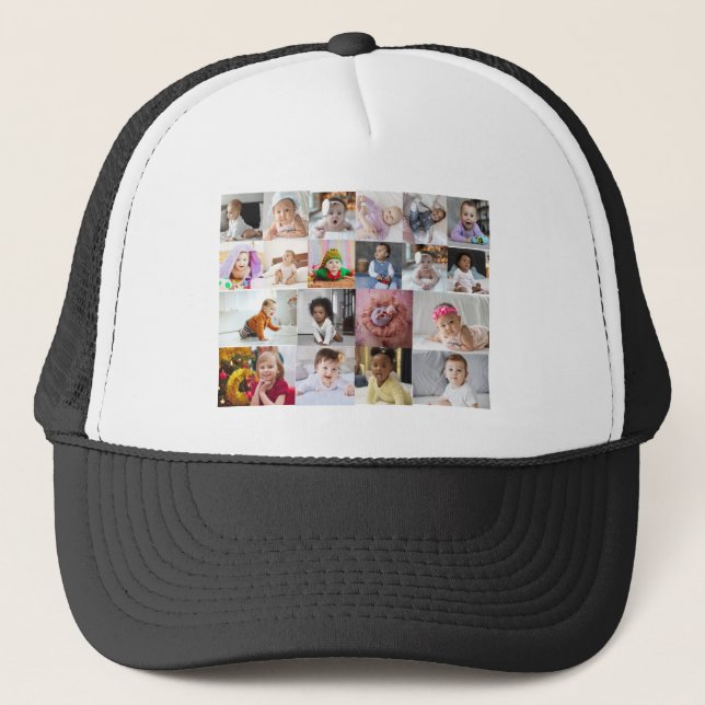 Entwerfen Sie Ihre eigene 20 FotoCollage Truckerkappe (Vorderseite)