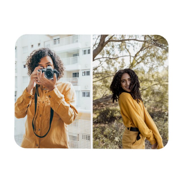 Entwerfen Sie Ihre eigene 2-FotoCollage Magnet (Horizontal)