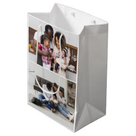 Entwerfen Sie Ihre eigene 2-FotoCollage Mittlere Geschenktüte