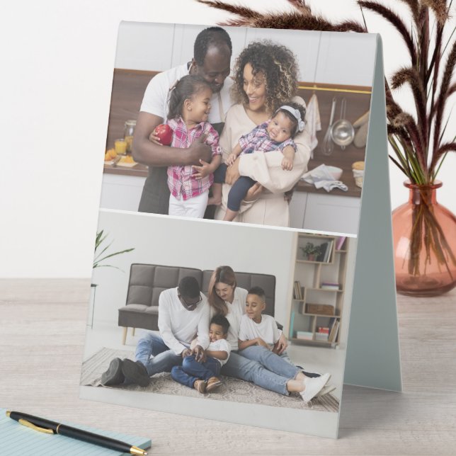 Entwerfen Sie Ihre eigene 2-FotoCollage Tischaufsteller (In Situ (Tisch))