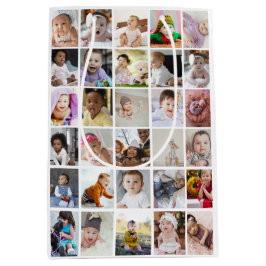 Entwerfen Sie Ihre eigene 30 FotoCollage Mittlere Geschenktüte