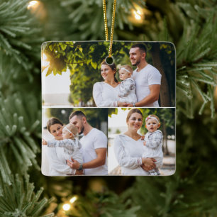 Entwerfen Sie Ihre eigene 3 FotoCollage Keramikornament