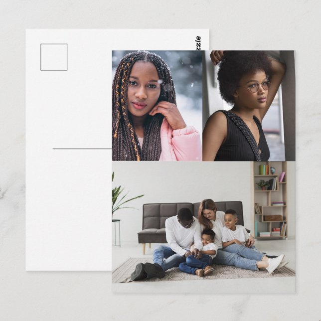 Entwerfen Sie Ihre eigene 3 FotoCollage Postkarte (Vorne/Hinten)