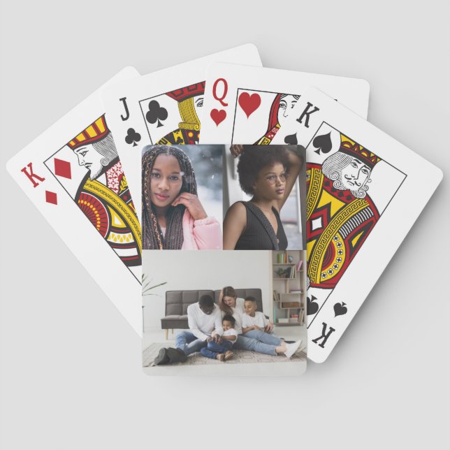 Entwerfen Sie Ihre eigene 3 FotoCollage Spielkarten (Rückseite)