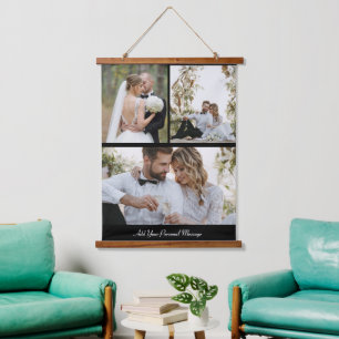 Entwerfen Sie Ihre eigene 3 FotoCollage Wandteppich Mit Holzrahmen