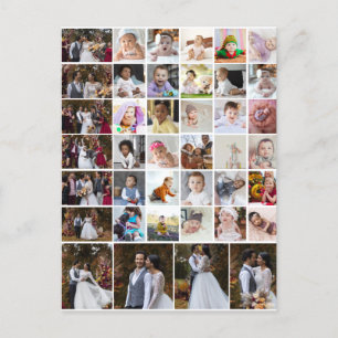 Entwerfen Sie Ihre eigene 40-Foto-Collage Postkarte