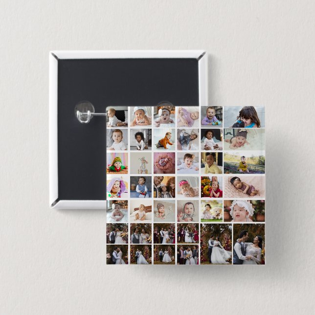 Entwerfen Sie Ihre eigene 40 FotoCollage Button (Vorne & Hinten)
