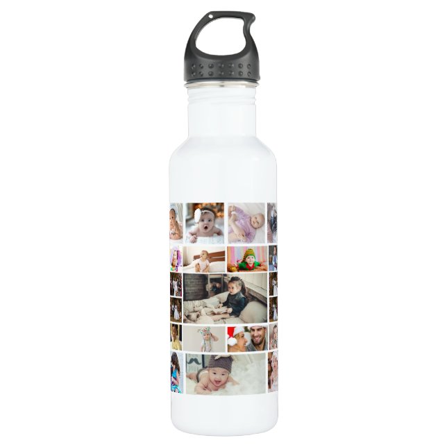 Entwerfen Sie Ihre eigene 40 FotoCollage Edelstahlflasche (Vorderseite)